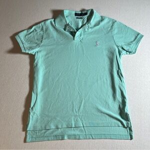 Polo by Ralph Lauren Men's Mint Turquoise Polo Shirt w/ Purple Horse, Medium